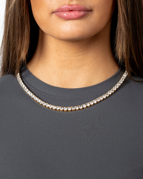 WOMENS 5MM TENNIS CHAIN - GOLD