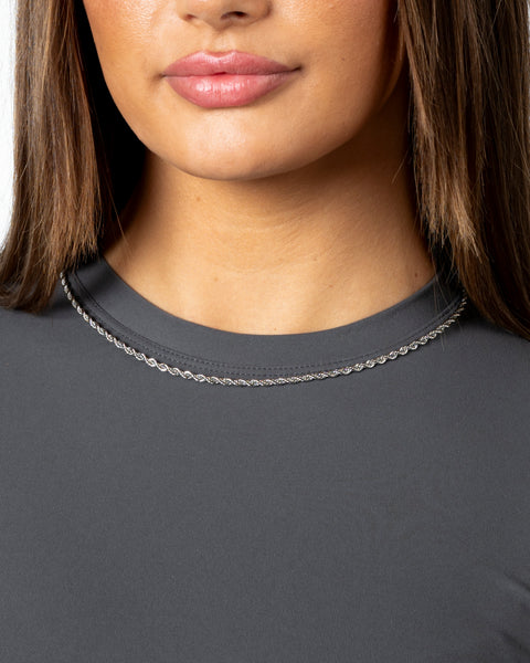 WOMENS 3MM ROPE CHAIN - WHITE GOLD