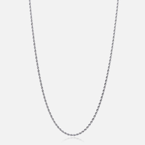 3MM ROPE CHAIN + BRACELET SET - WHITE GOLD