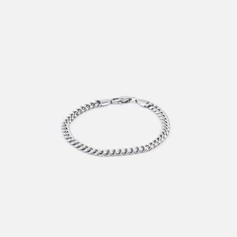 5MM CUBAN CHAIN + BRACELET SET - WHITE GOLD