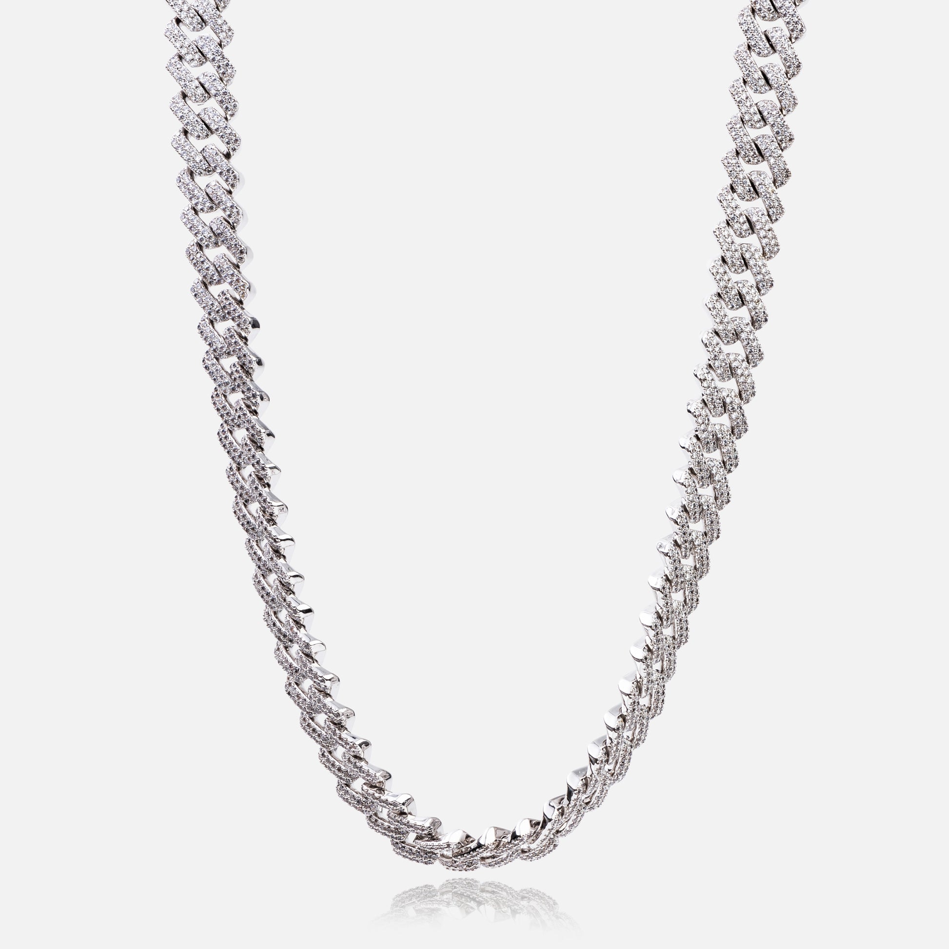 14mm diamond prong link chain Outlet