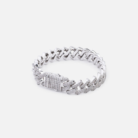 14MM DIAMOND PRONG LINK BRACELET